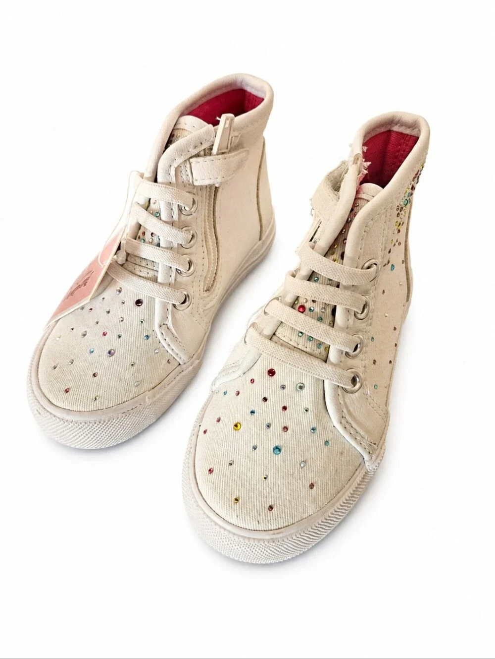 Juicy Couture Sutter Creek Rainbow Rhinestone High-Top Sneakers – Girls Size 7M
